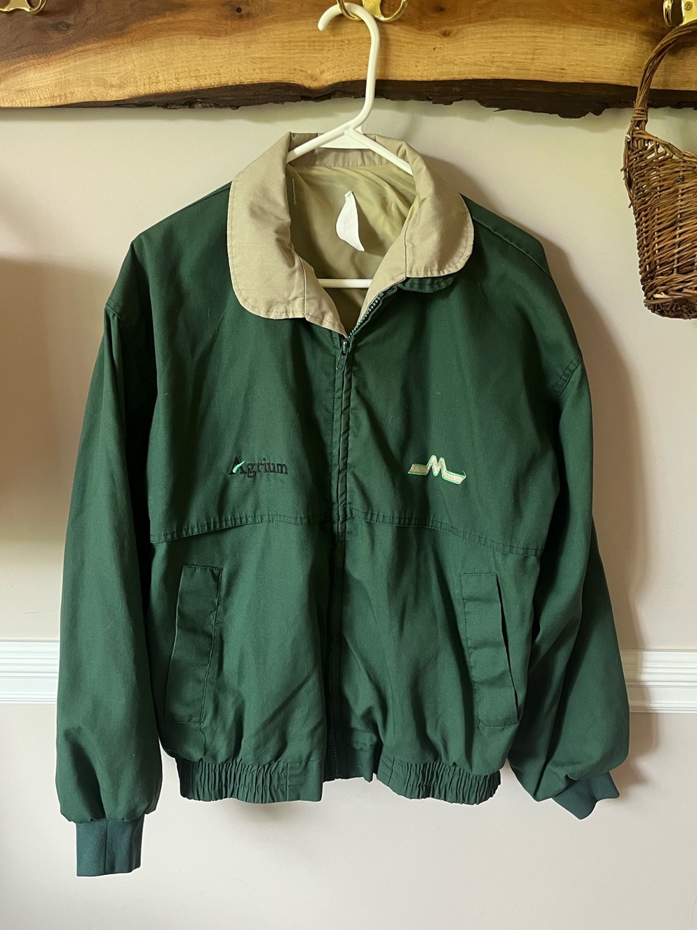 Vintage Agrium Miles Farm Supply Bomber Jacket Agricore Farmcore